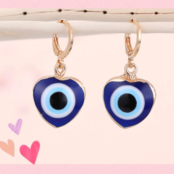 Blue Evil Eye Necklace & Earring Set - Picture 3 of 5